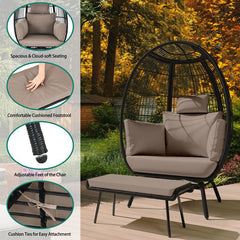 YITAHOME Egg Chair with Cushions, Wicker Egg Chair for Indoor Outdoor Garden Balcony Patio Bedroom, Outdoor Furniture