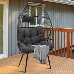 YITAHOME Egg Chair with Cushions, Wicker Egg Chair for Indoor Outdoor Garden Balcony Patio Bedroom, Outdoor Furniture