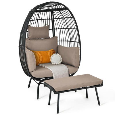 YITAHOME Egg Chair with Cushions, Wicker Egg Chair for Indoor Outdoor Garden Balcony Patio Bedroom, Outdoor Furniture