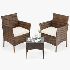 Homesquad Outdoor Patio Set for Gardens, Terraces, Porches, Balconies, and Lawns. Durable Outdoor Wicker Materials Relaxing Entertaining in Outdoor Spaces